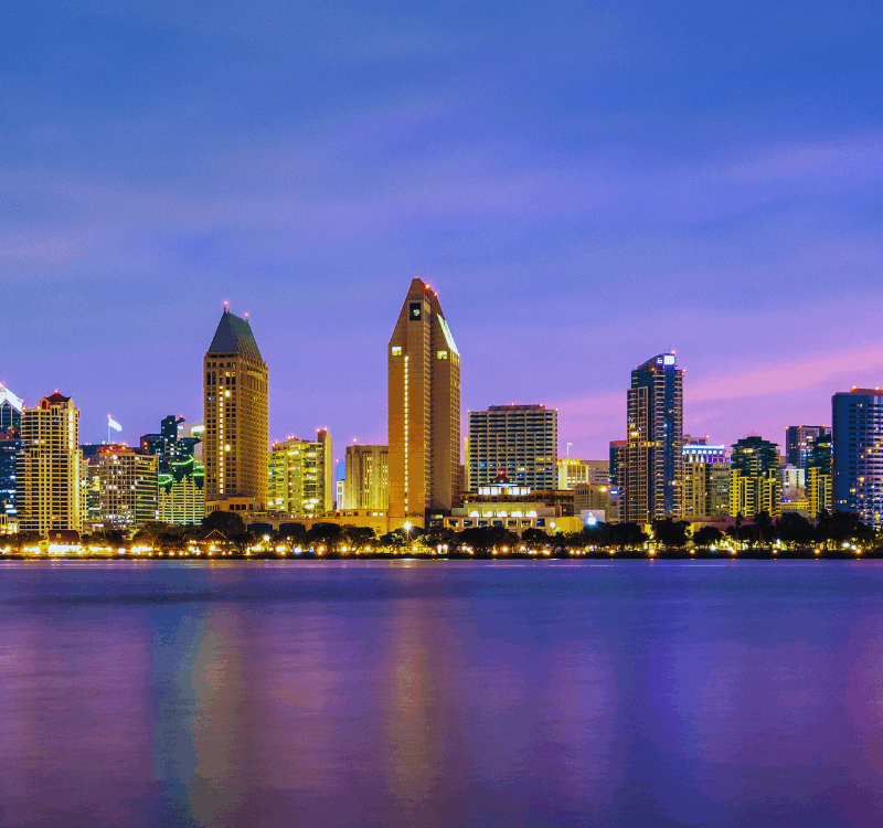 Refurbished lab equipment San Diego skyline